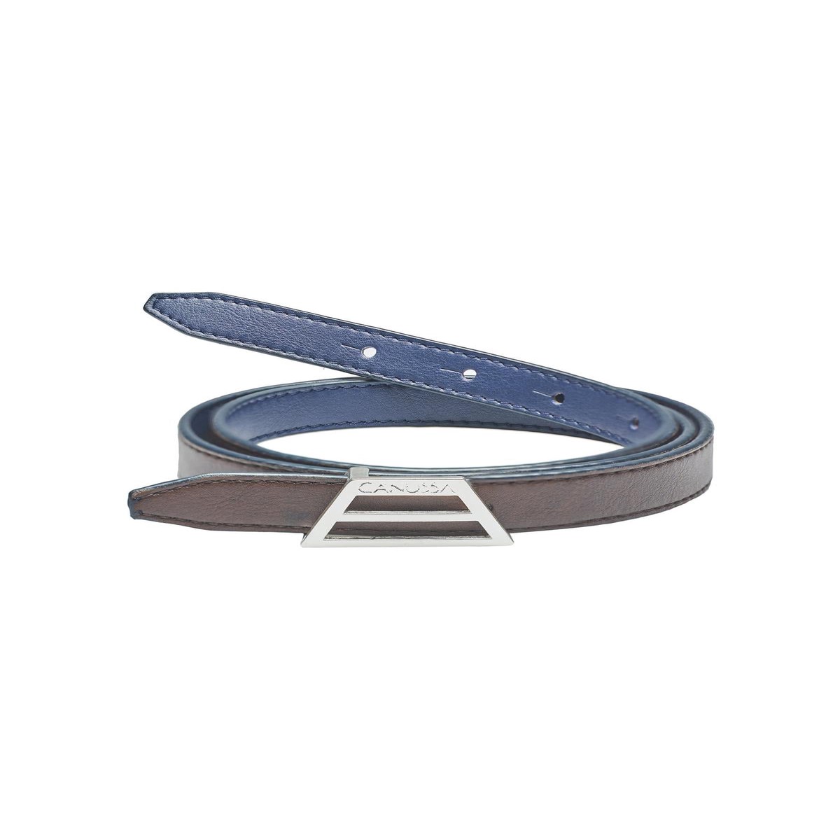 Reverse reversible belt - BlueBrown