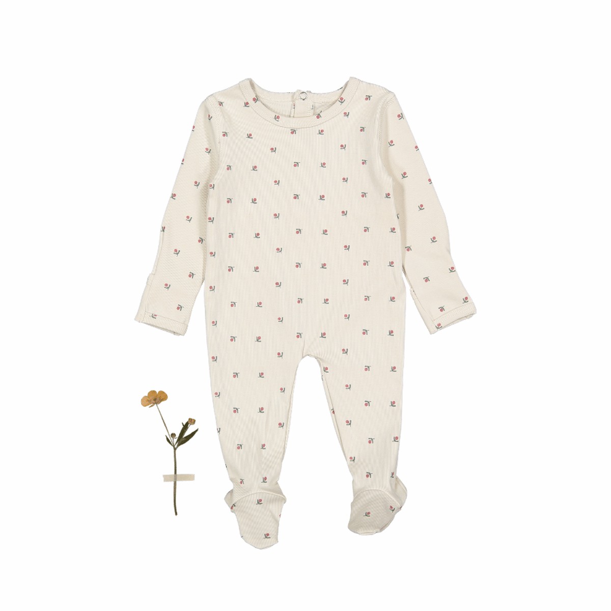 The Printed Romper - Mini Stitch Red