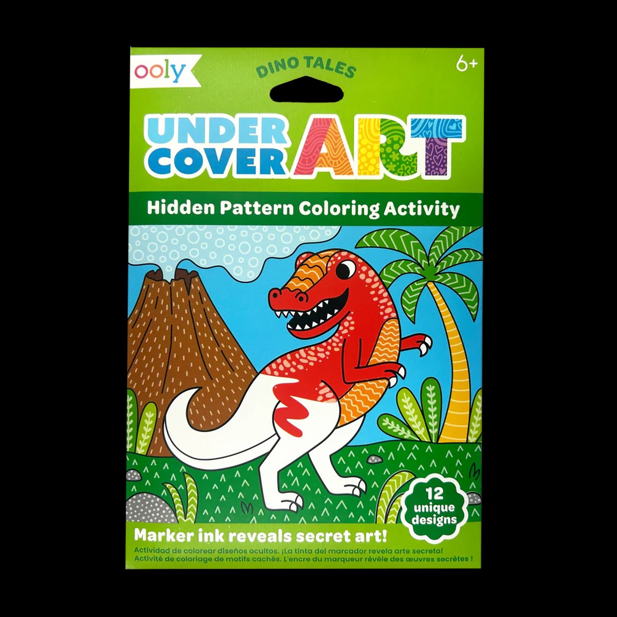 Undercover Art Hidden Pattern Coloring Activity DIno Tales