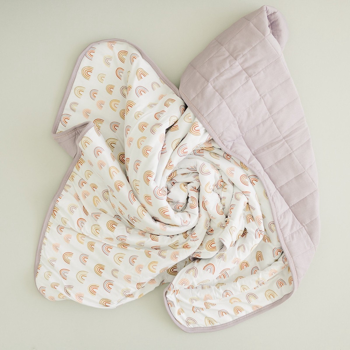 Bamboo Neutral Rainbow Toddler Blanket