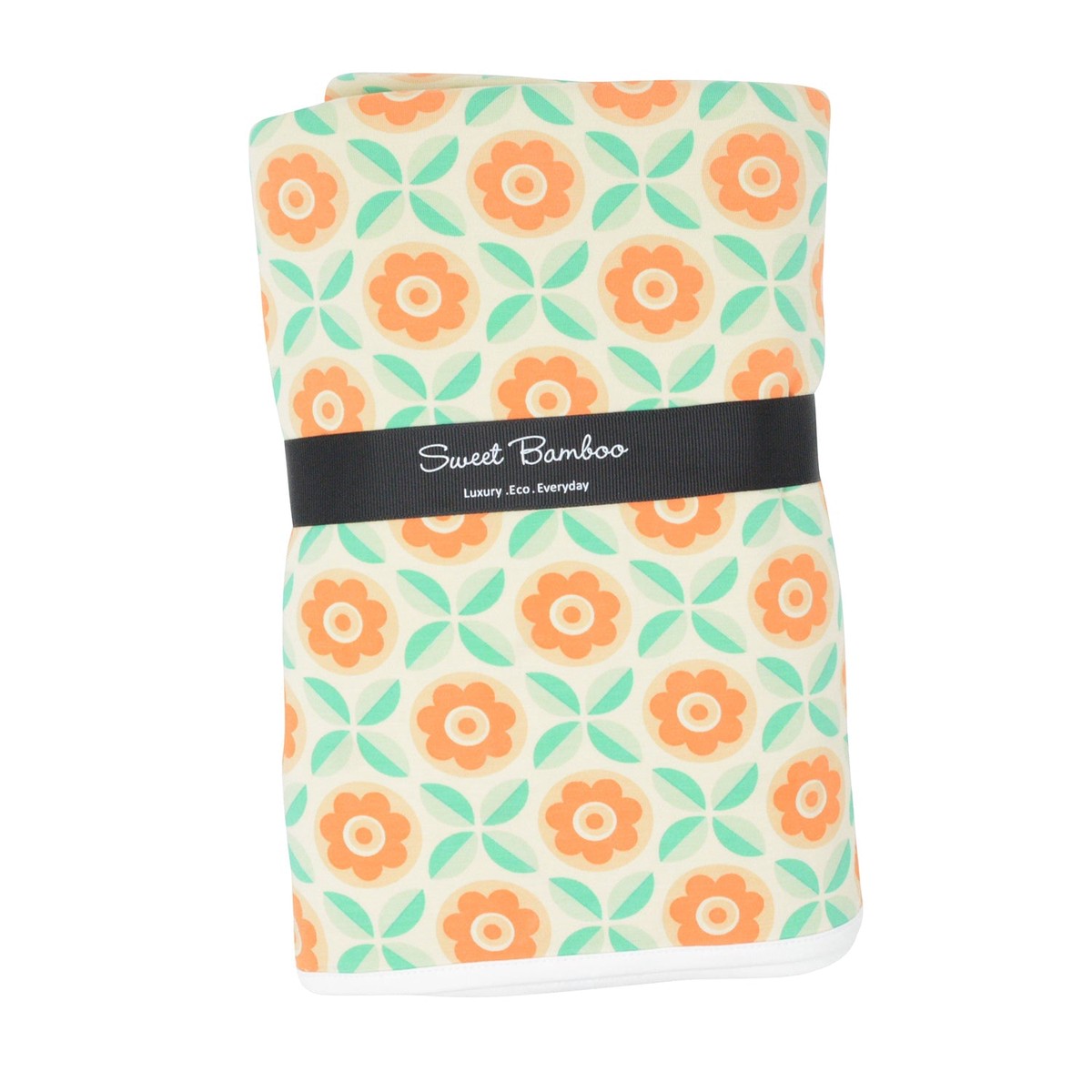 Big Kid Blanket - Geo Flower PeachGingham Orange