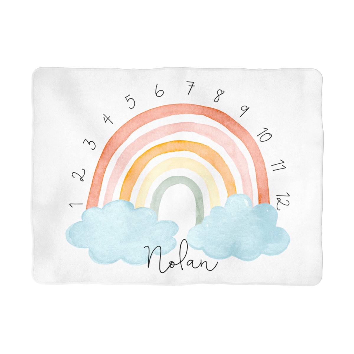 Sugar Maple Colorful Rainbow Arch Milestone Blanket - Personalized