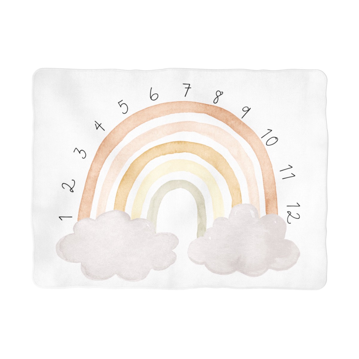 Sugar Maple Neutral Rainbow Arch Milestone Blanket – Non-Personalized
