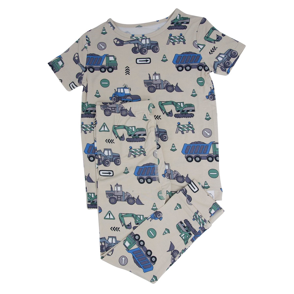 Trucks Diggers Construction Big Kid Pajama SS