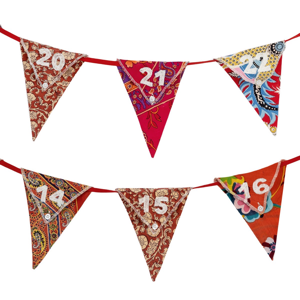 Fill-Your-Own Upcycled Advent Calendar Bunting – 2 x 3m