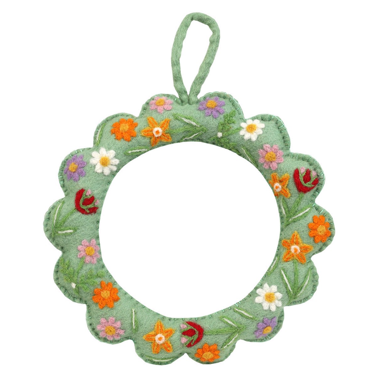 Floral Felt Wreath - 22cm