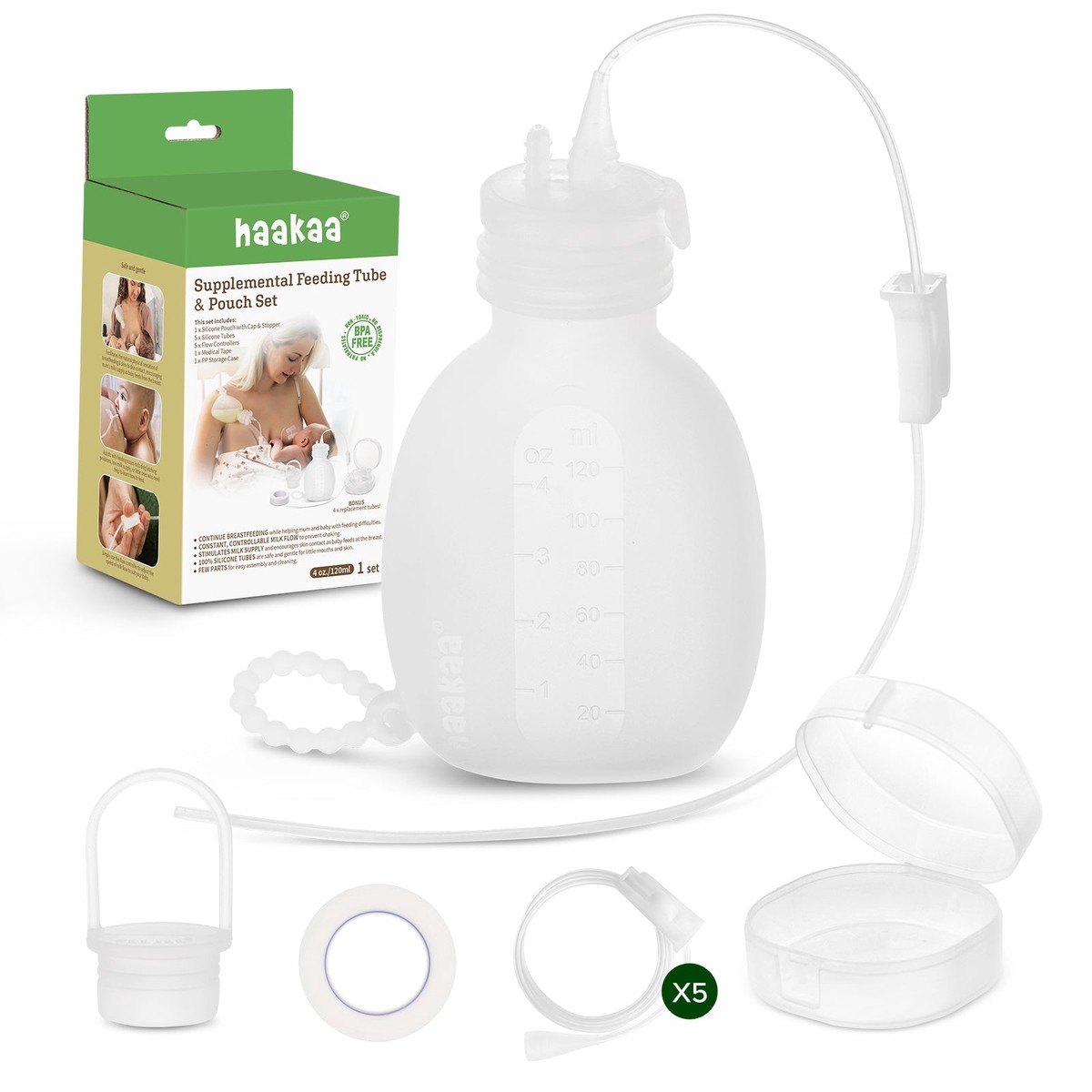 Haakaa Supplemental Feeding Tube Pouch Set