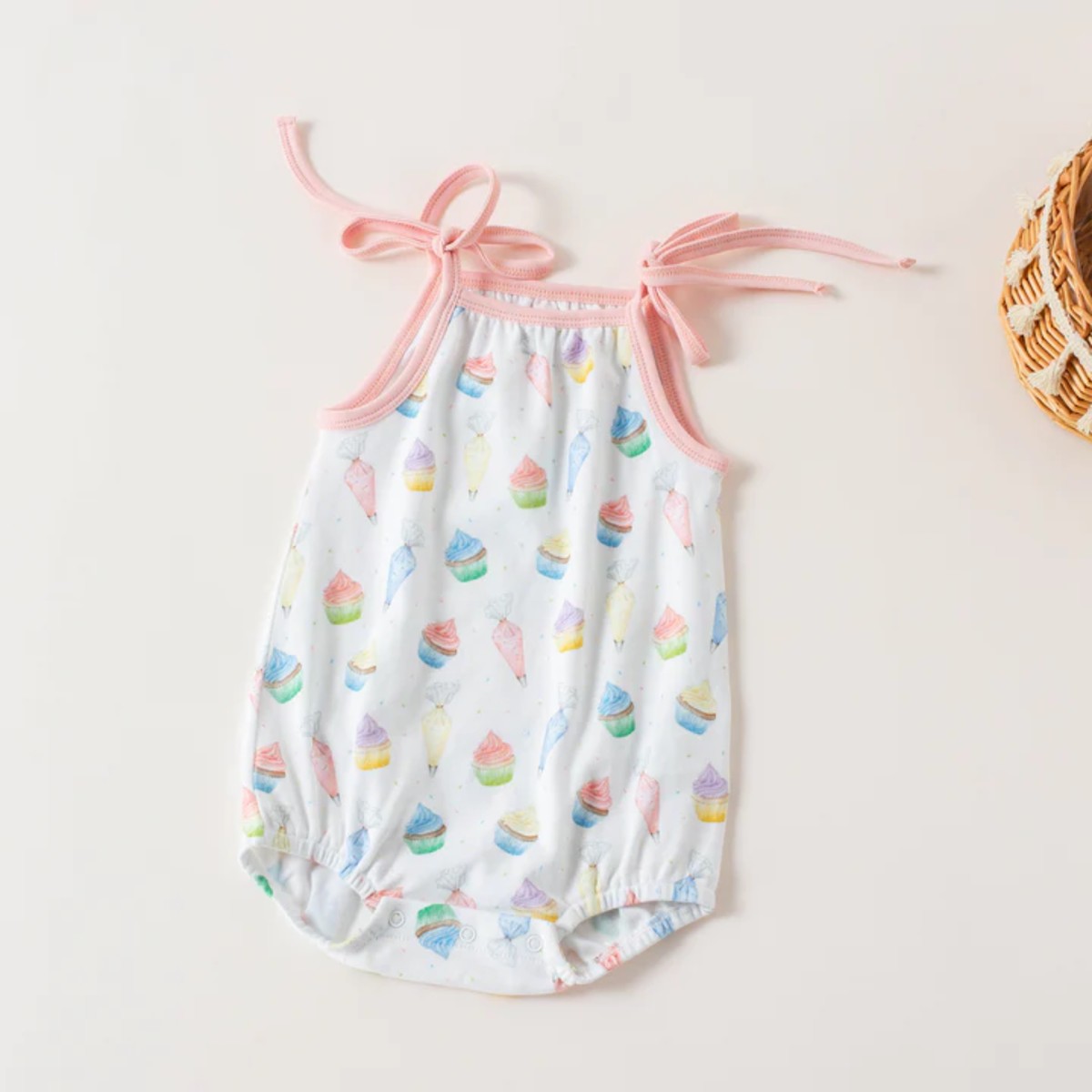 Nola Tawk Frosted Happiness Shoulder Tie Onesie