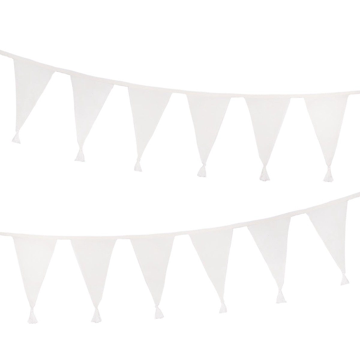 White Fabric Bunting 4m