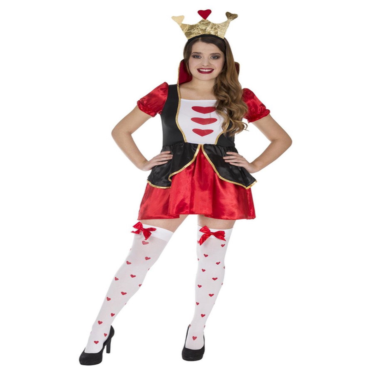 Adults Queen of Red Hearts Costume Short