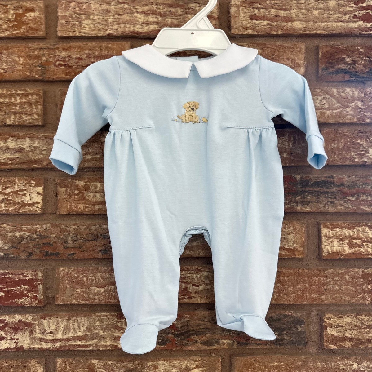 Baby Club Chic Good Puppy Boy Footie wCollar