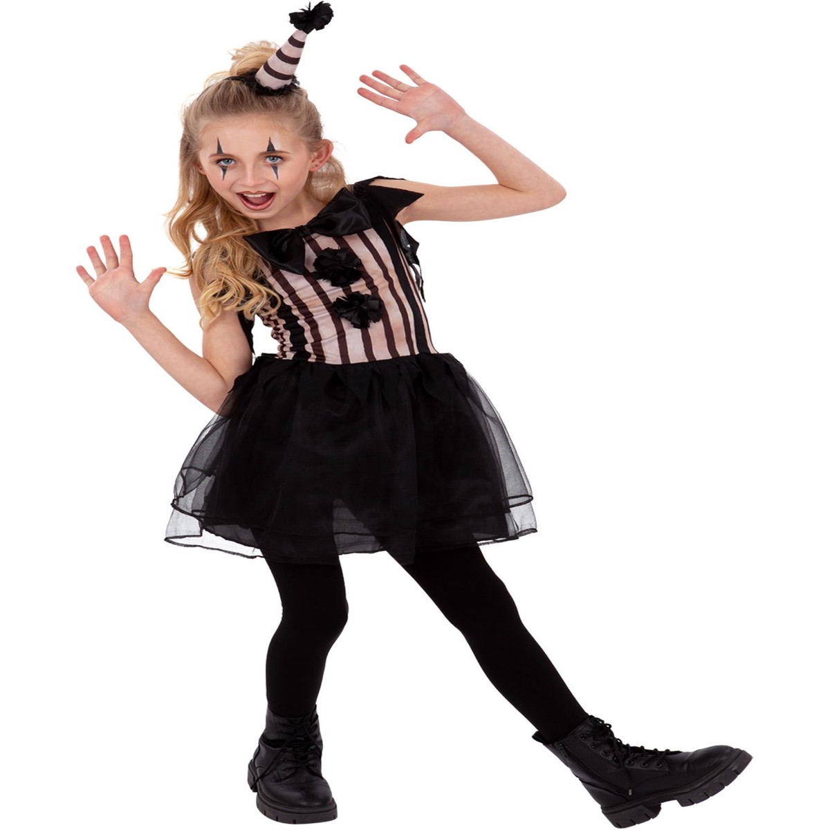 Dark Vintage Clown Costume Girls