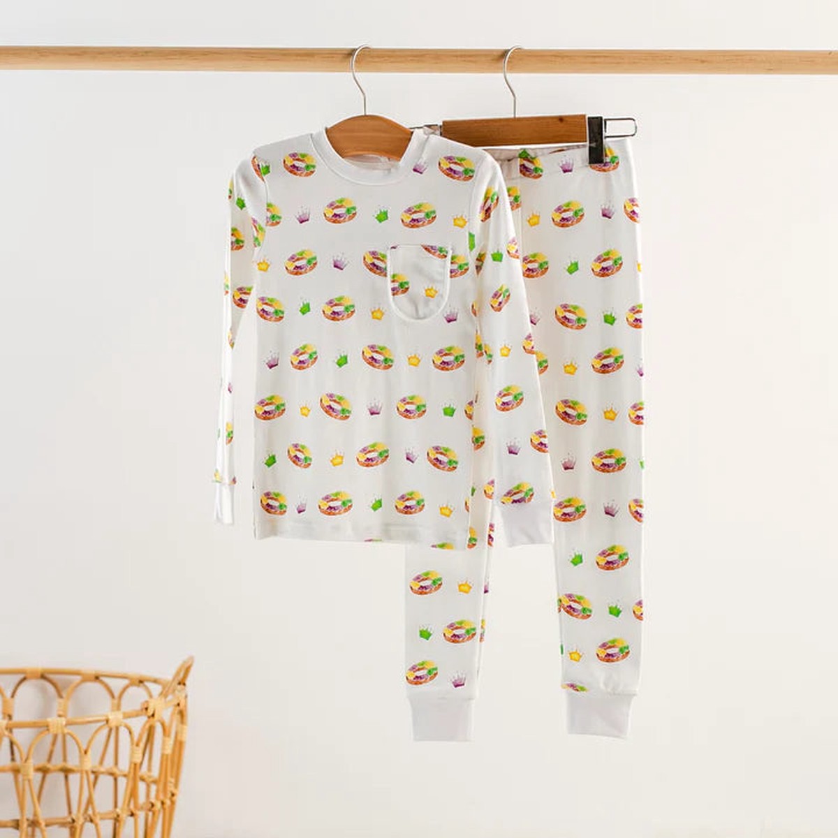 Nola Tawk King Cake Kids Mardi Gras PJs 2 Piece