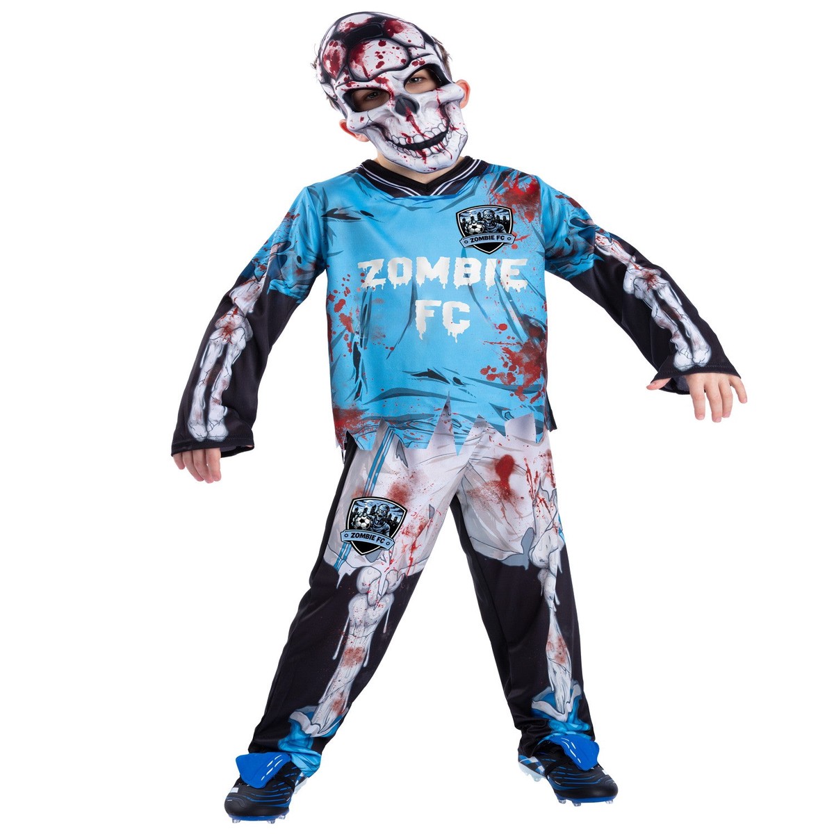 Zombie City Footballer Skeleton Costume