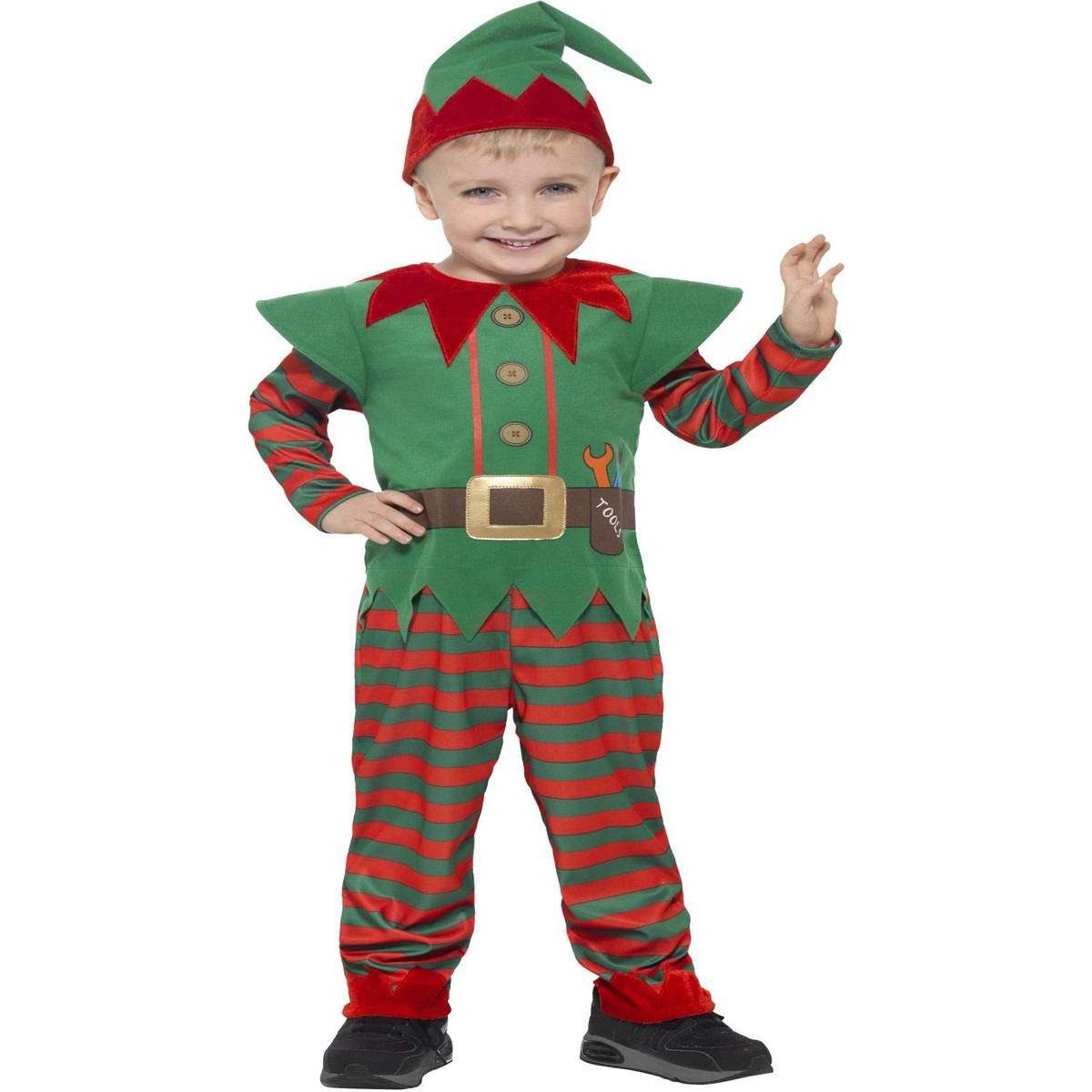 Elf Toddler Costume Red Green