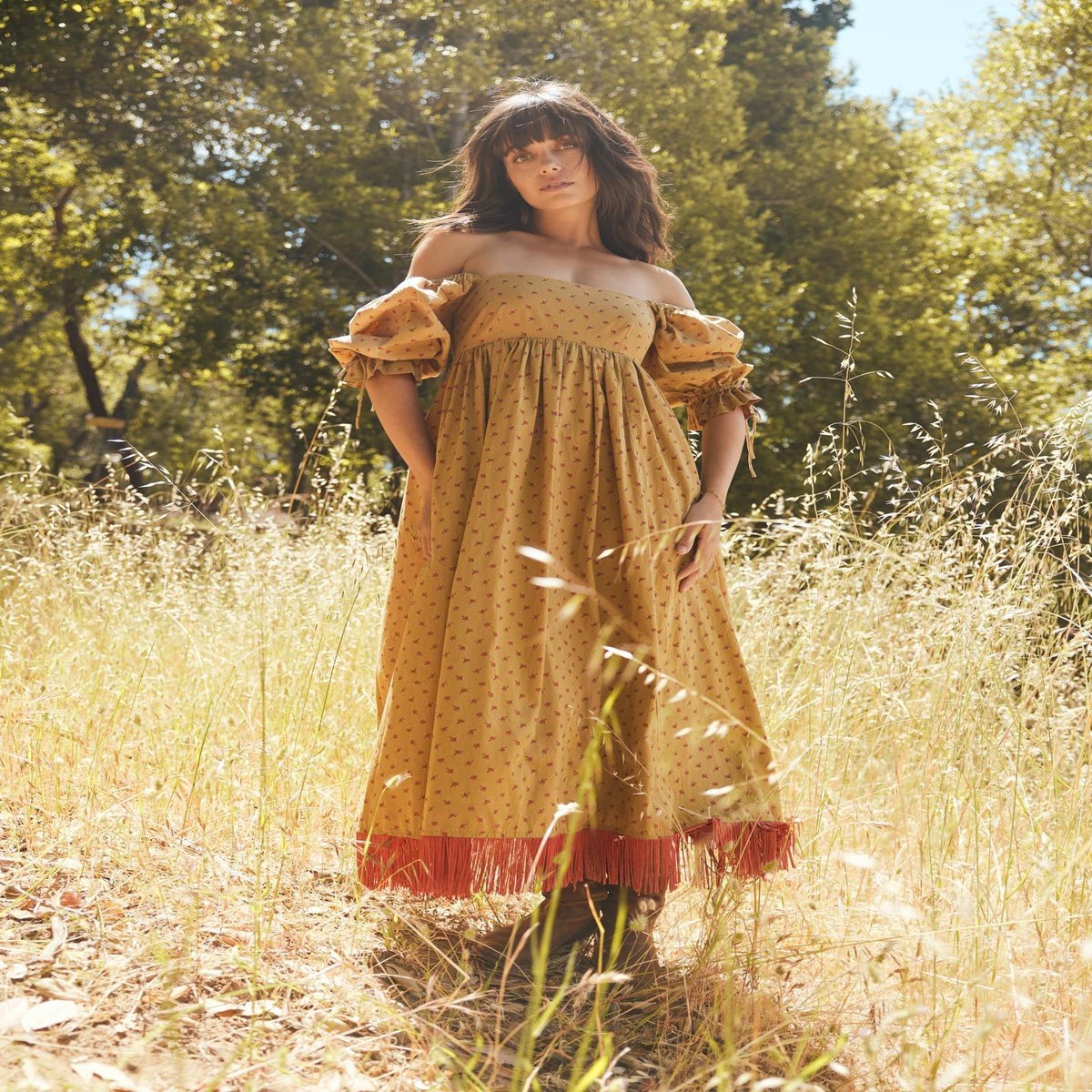 Jocelyn Puff Sleeve Fringe Dress - HoneycombMini Rose Floral