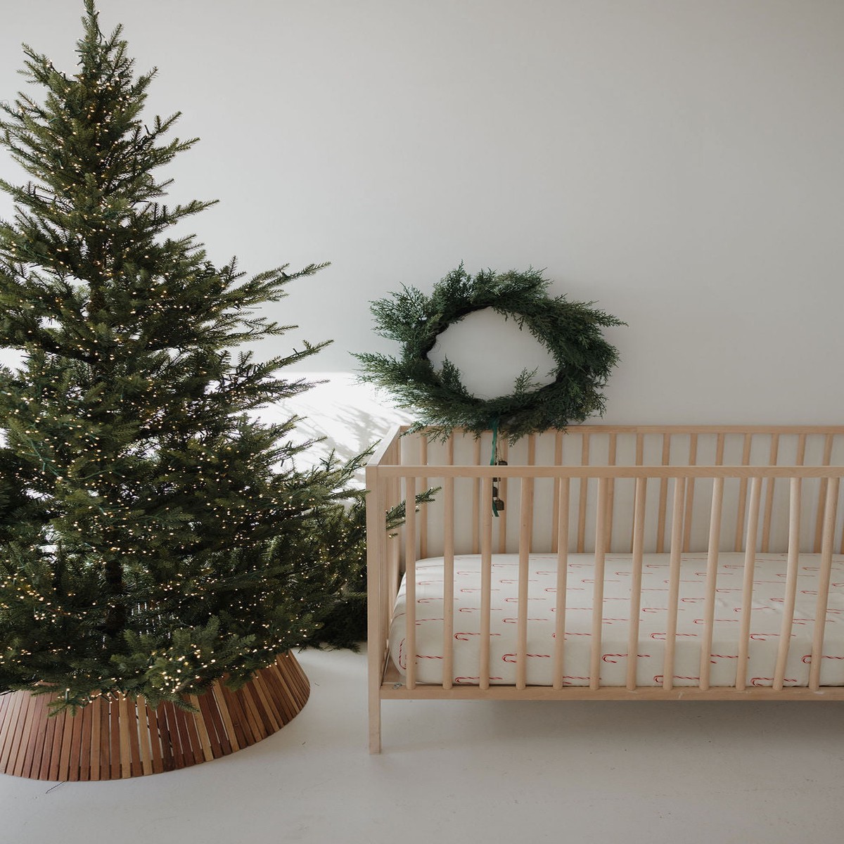 Muslin Crib Sheet Candy Cane
