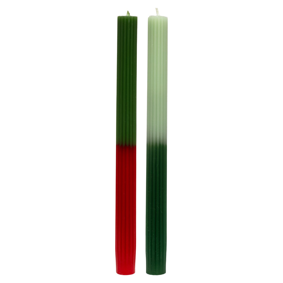 Red Green Ombre Dinner Candles - 2 Pack