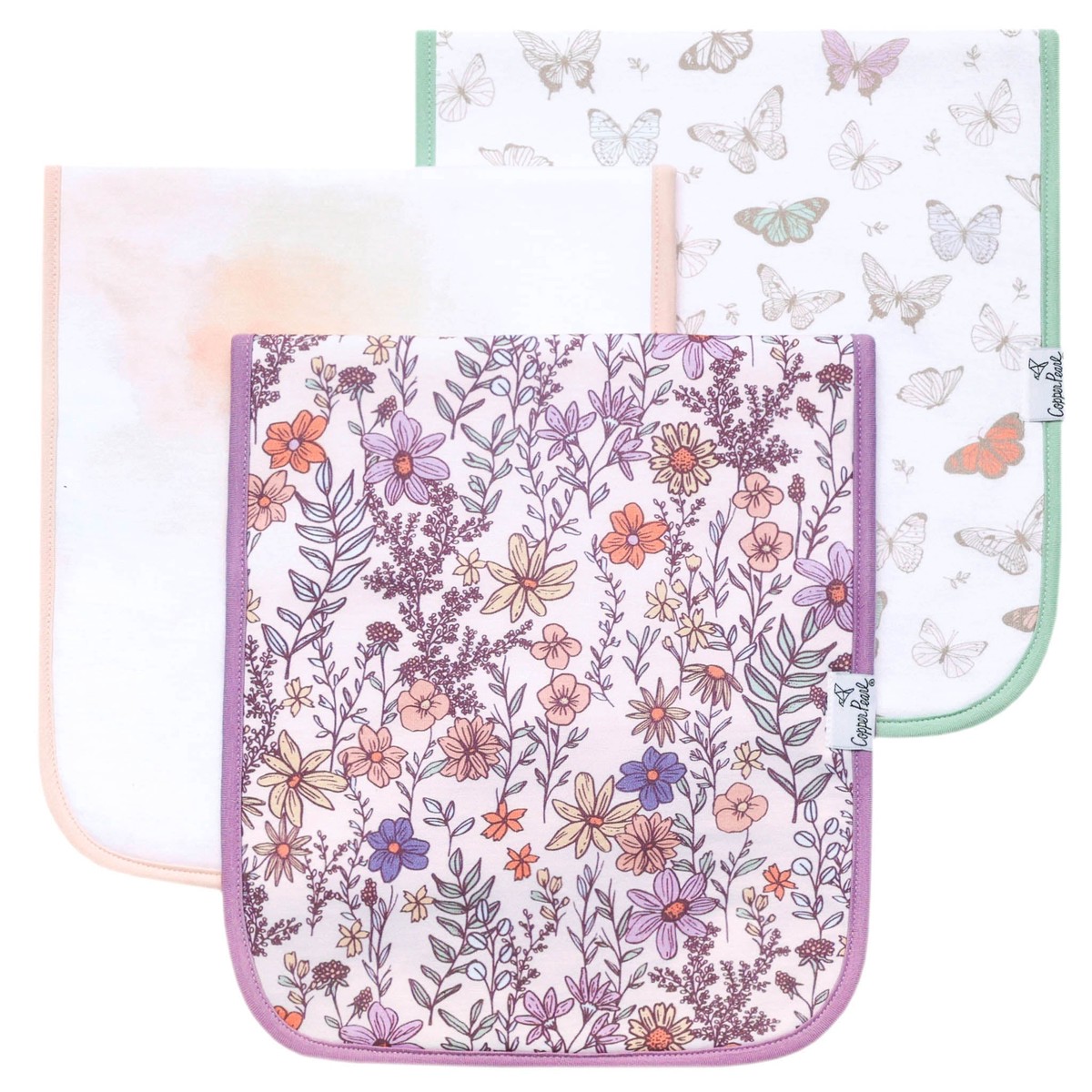 Copper Pearl Burp Cloth Set Flora