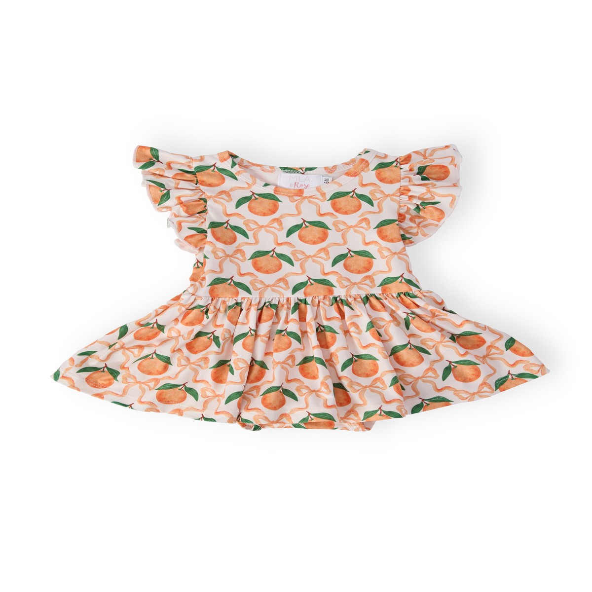 Orange Orchard SS Flutter Twirl Bodysuit