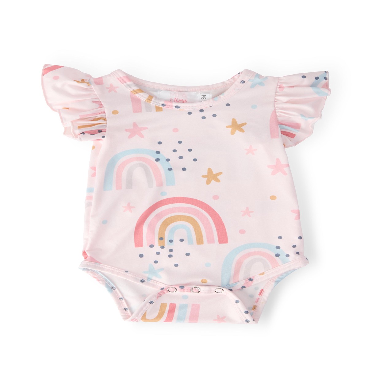 Over the Rainbow SS Flutter Bodysuit