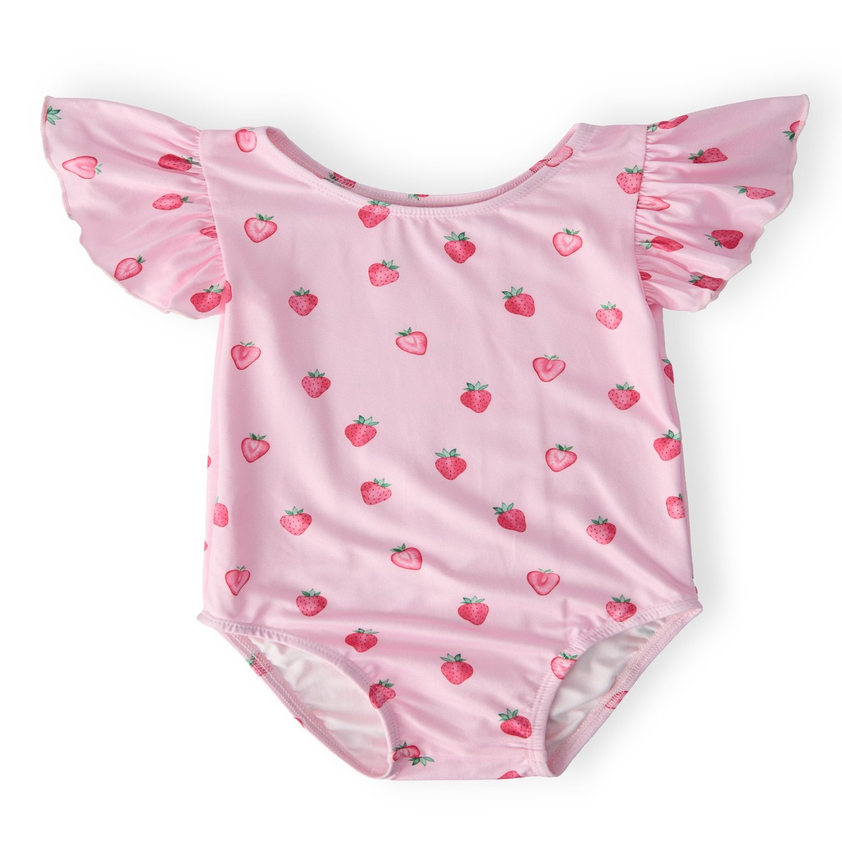 Sweet Strawberries SS Flutter Sleeve Leotard