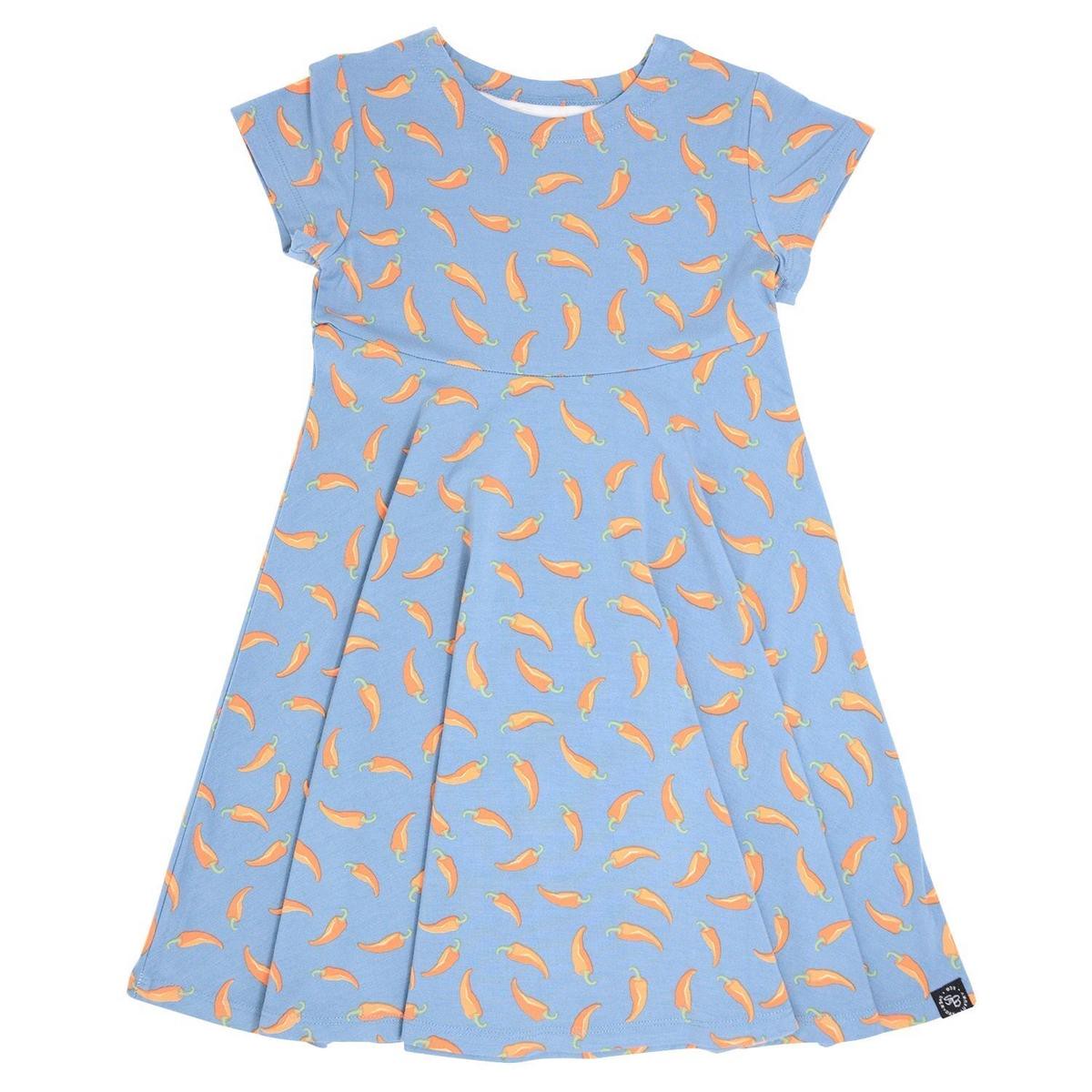 Swirly Girl Short Sleeve Dress - Chili Pepper