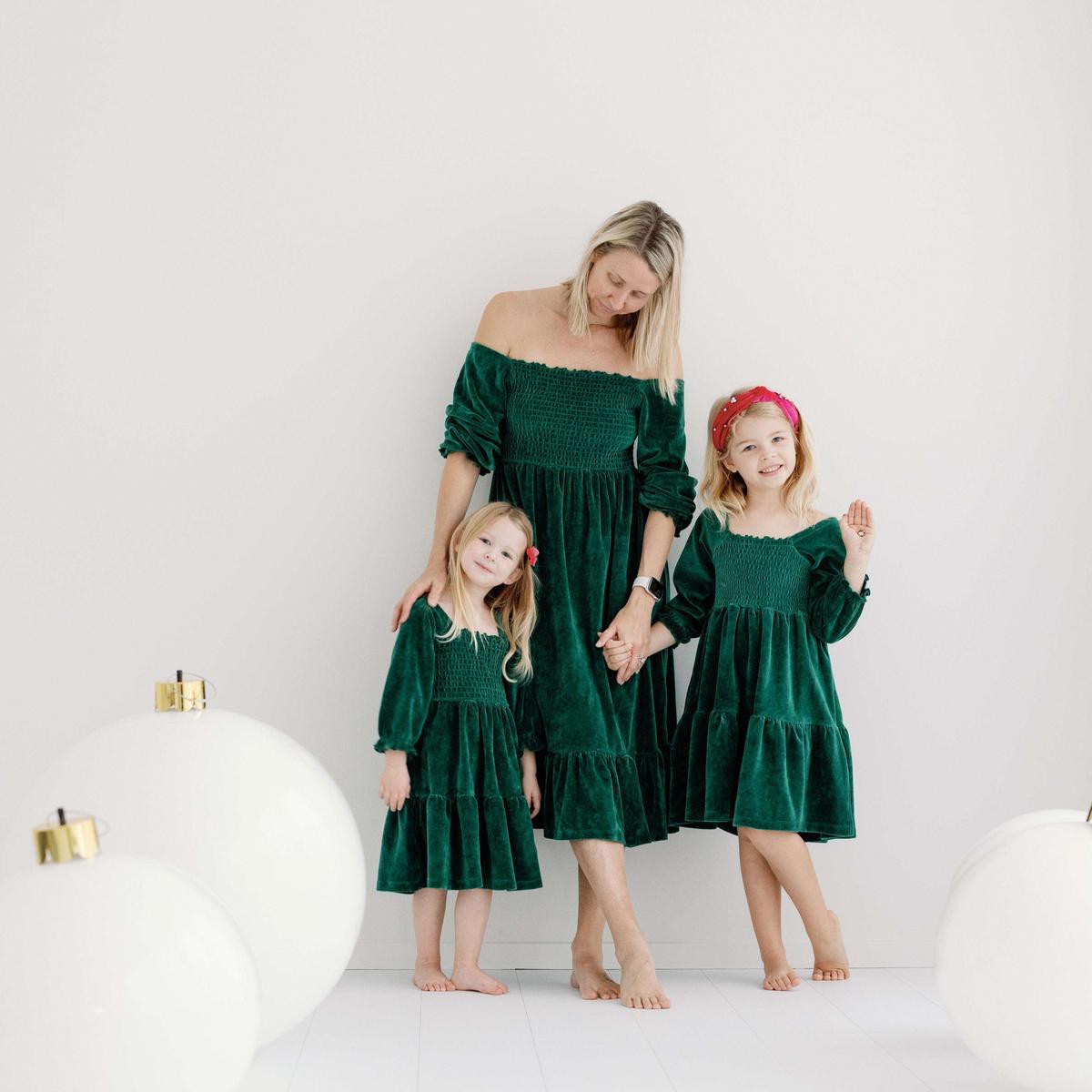 Velour Adult Life of the Party Dress – Green