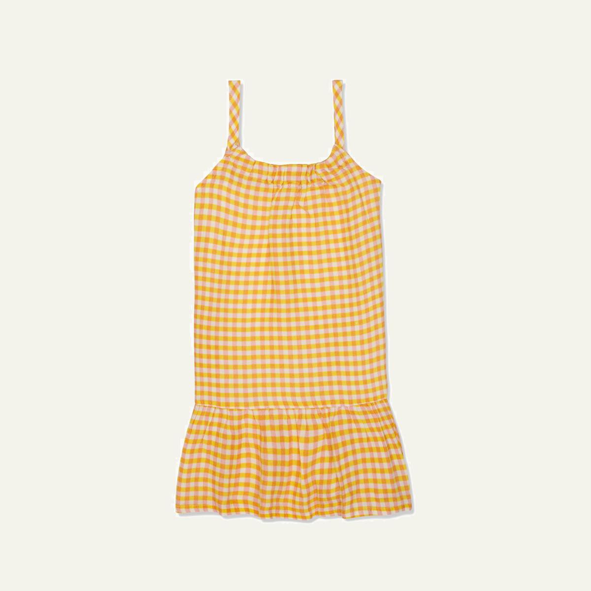 Yellow Gingham Linen Kid Dress – Naturalcyber Yellow