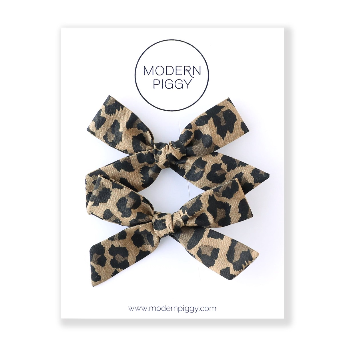 Leopard Pigtail Set - Hand-tied Bow