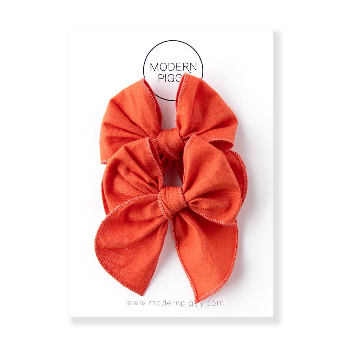 Terracotta Pigtail Set - Petite Party Bow