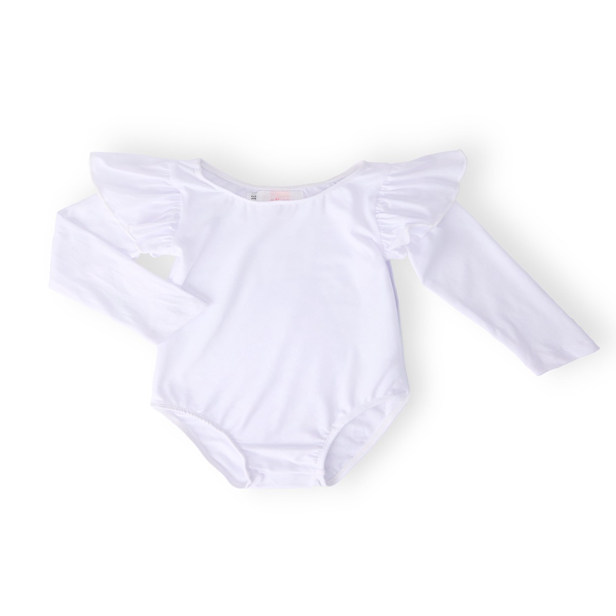White LS Flutter Sleeve Leotard