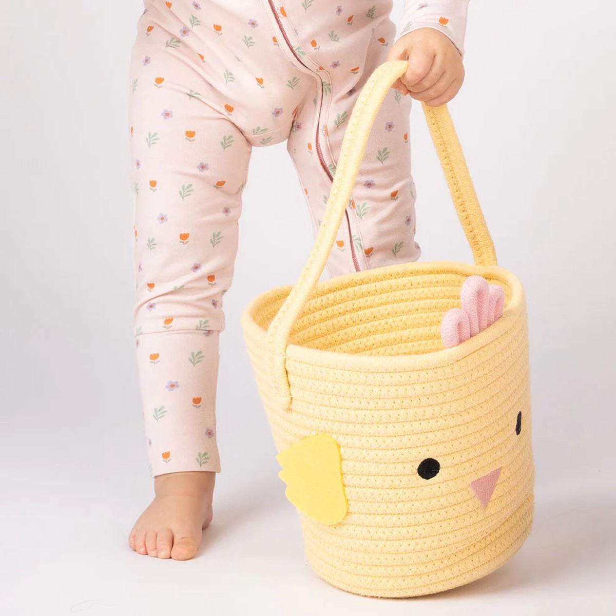 Yellow Chick Rope Basket