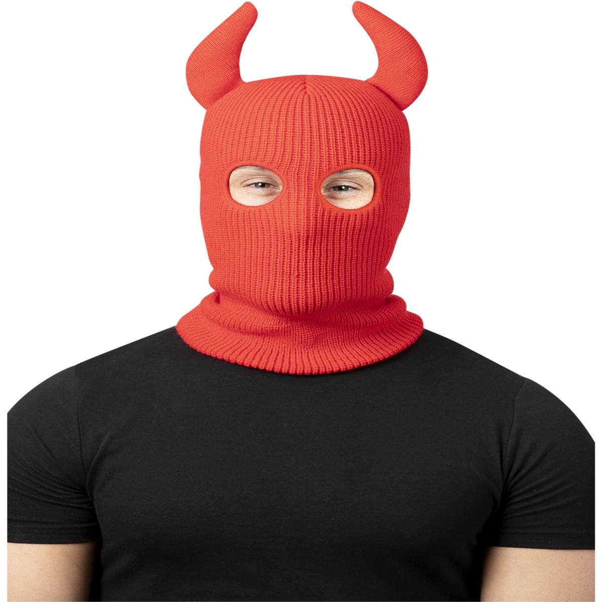 Devil Balaclava Ski Mask with Horns