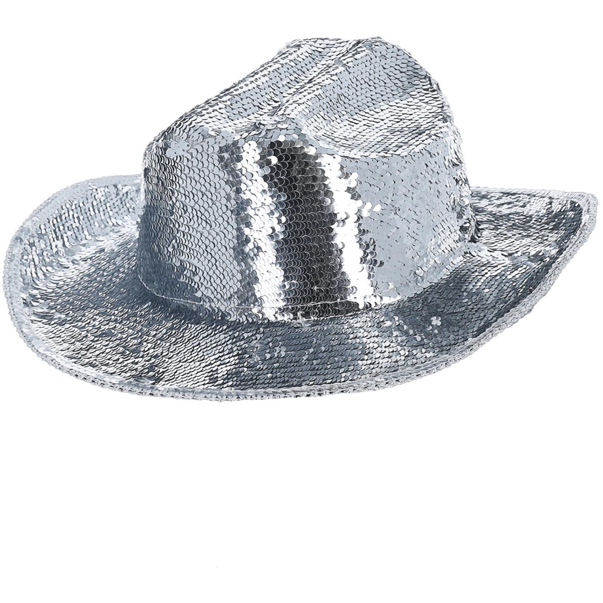 Fever Deluxe Sequin Cowboy Hat Silver