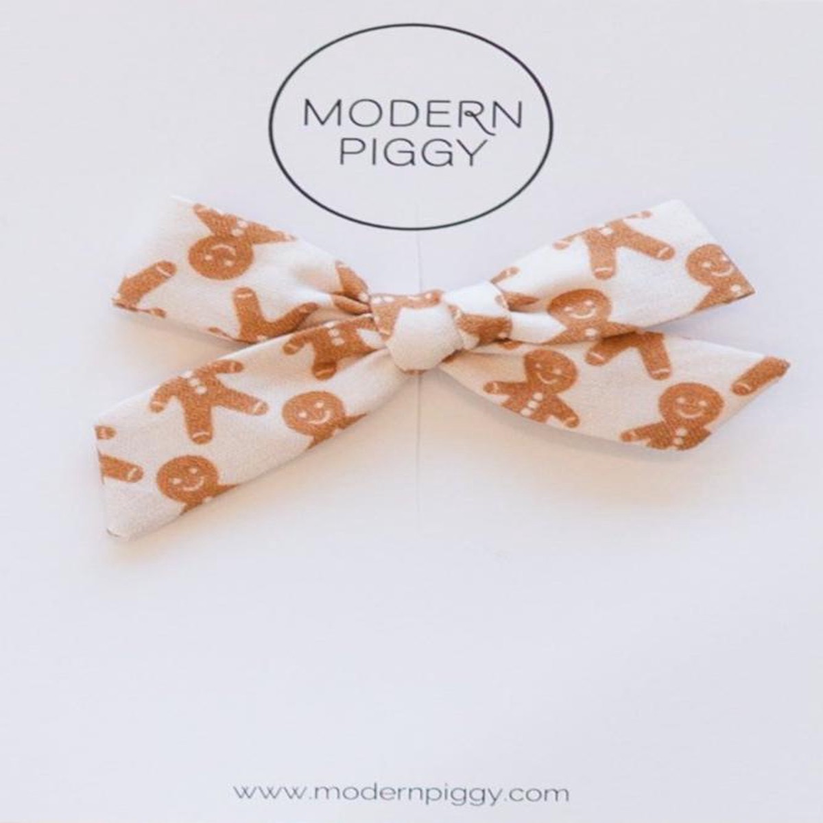 Gingerbread Pigtail Set - Hand-tied Bow