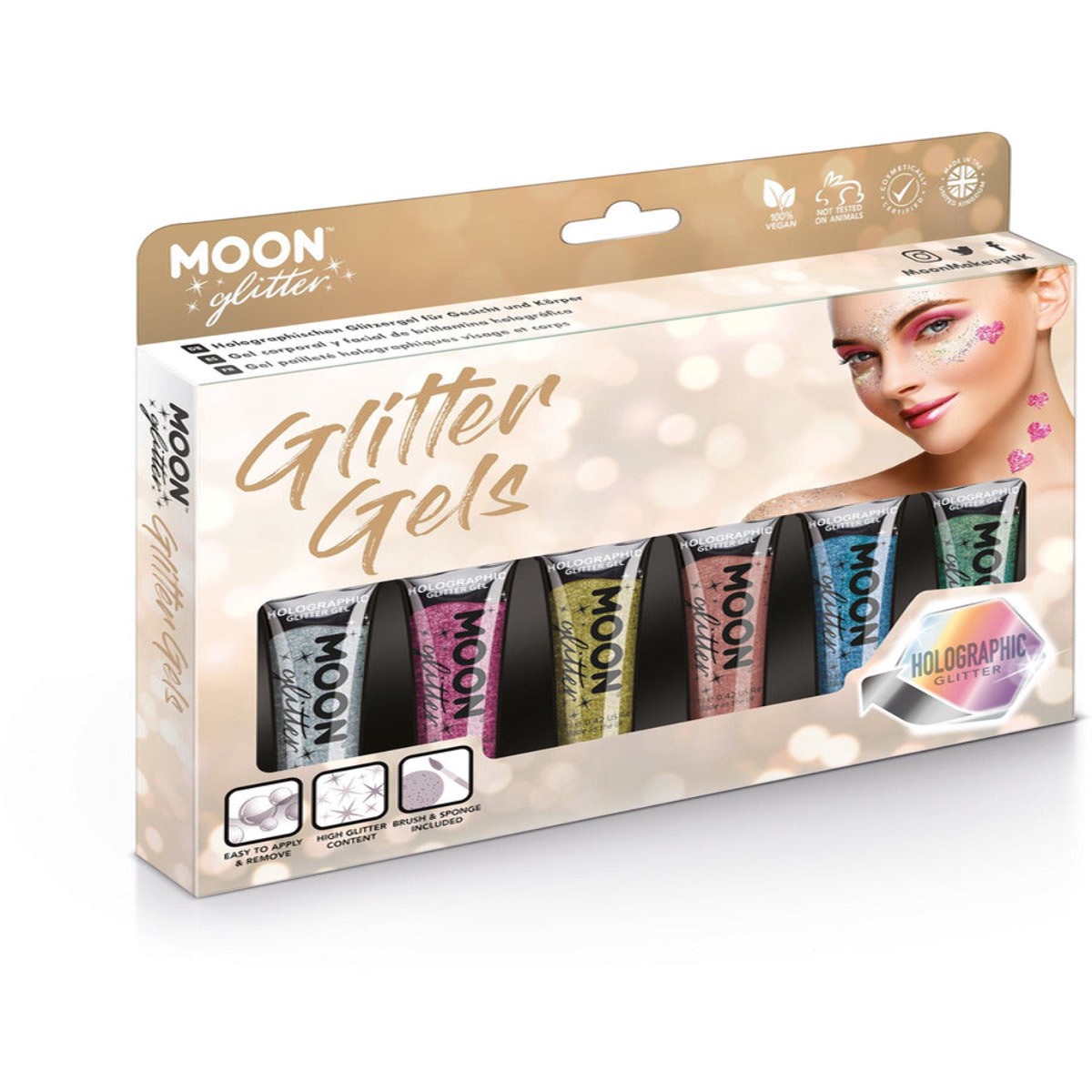 Moon Glitter Holographic Fine Glitter GelAssorted Boxset 12ml