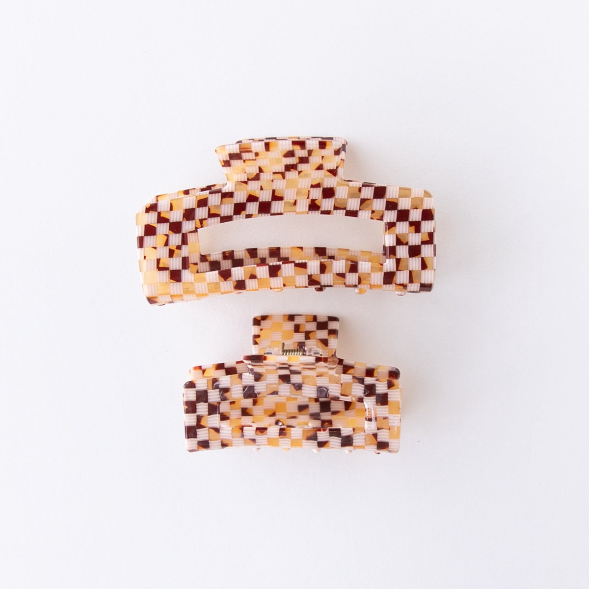 Tortoise Checkered Claw Clip