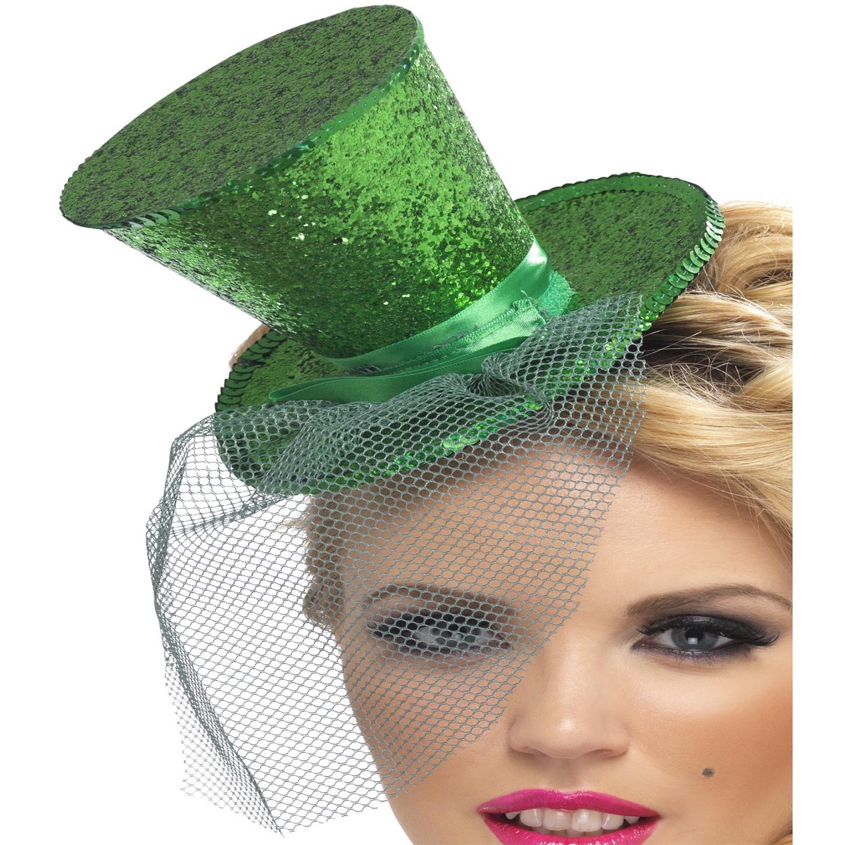 Fever Mini Top Hat on Headband Green