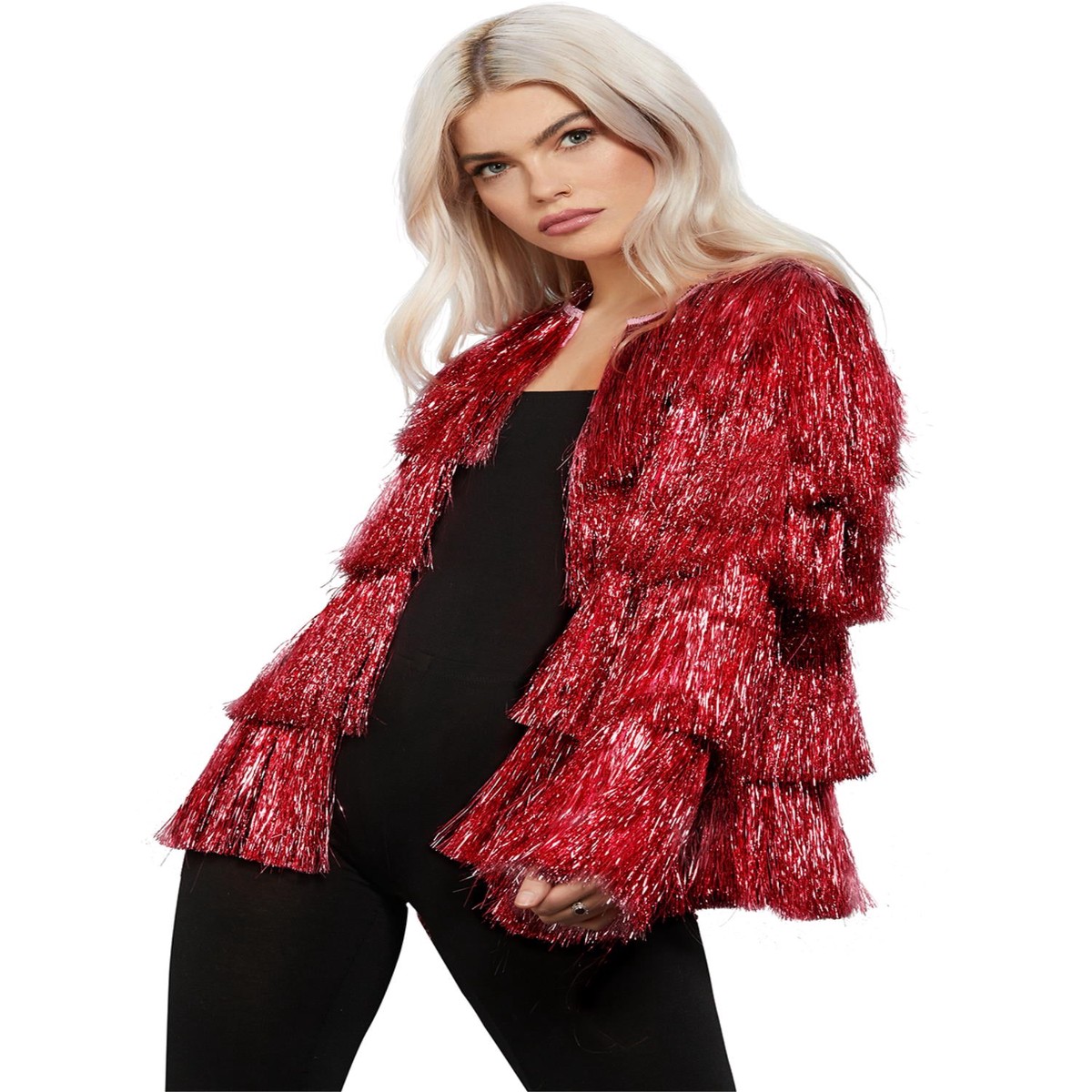 Fever Tinsel Festival Jacket Red