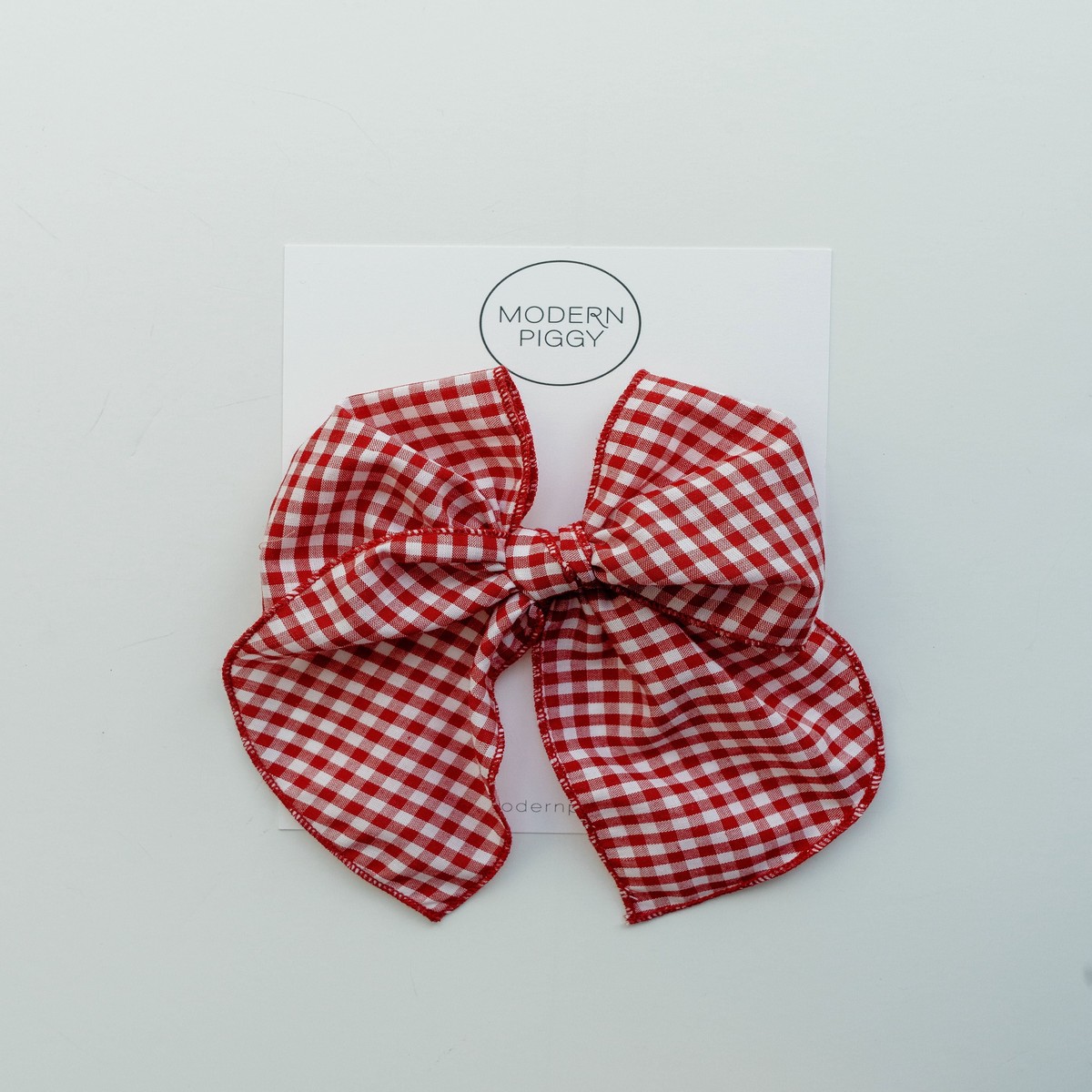 Gingham Glory- Red Party Bow