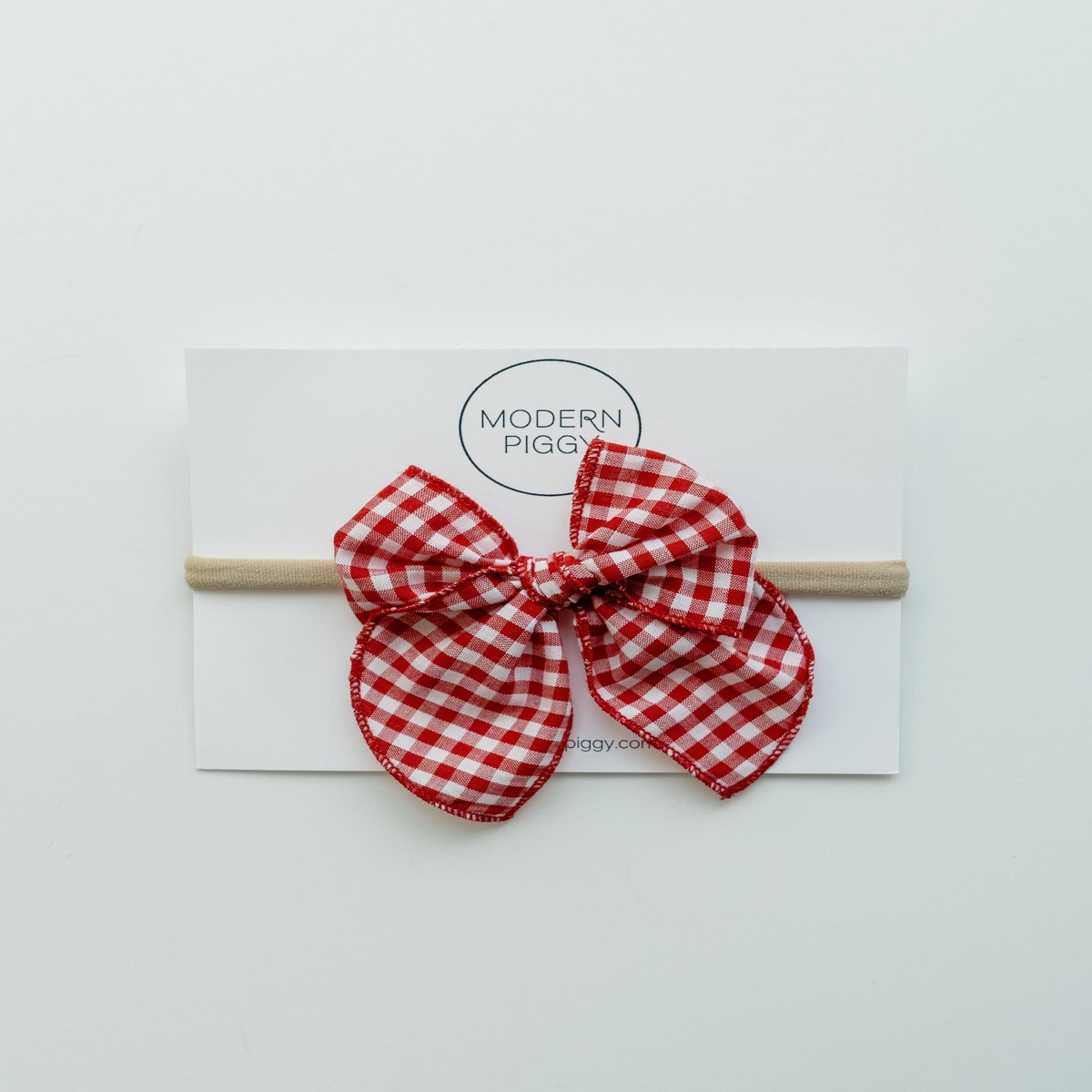 Gingham Glory- Red Petite Party Bow
