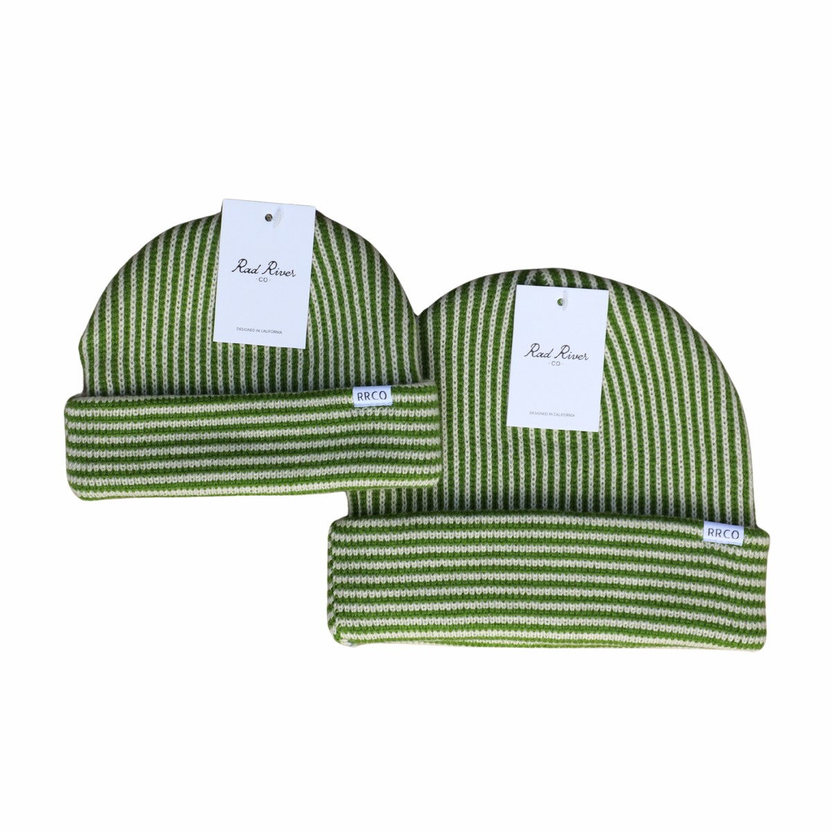 Green Striped Beanie