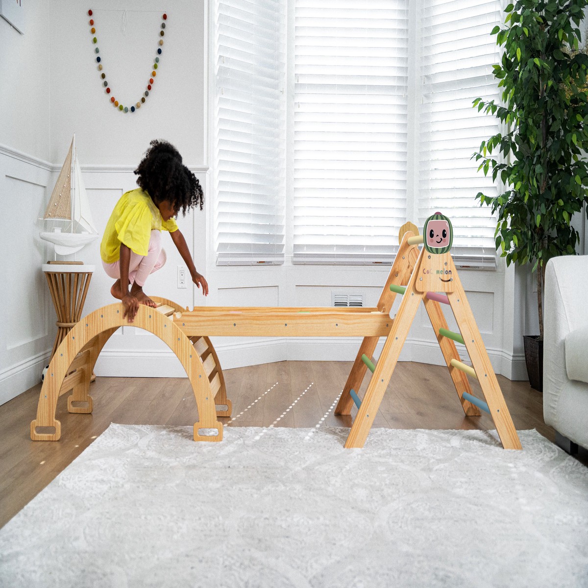 Hazel Cocomelon Pikler Traingle Slide Rocker Set
