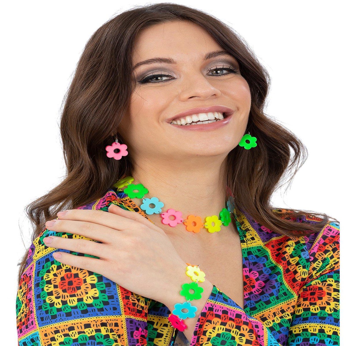 Neon Flower Power Jewellery Set