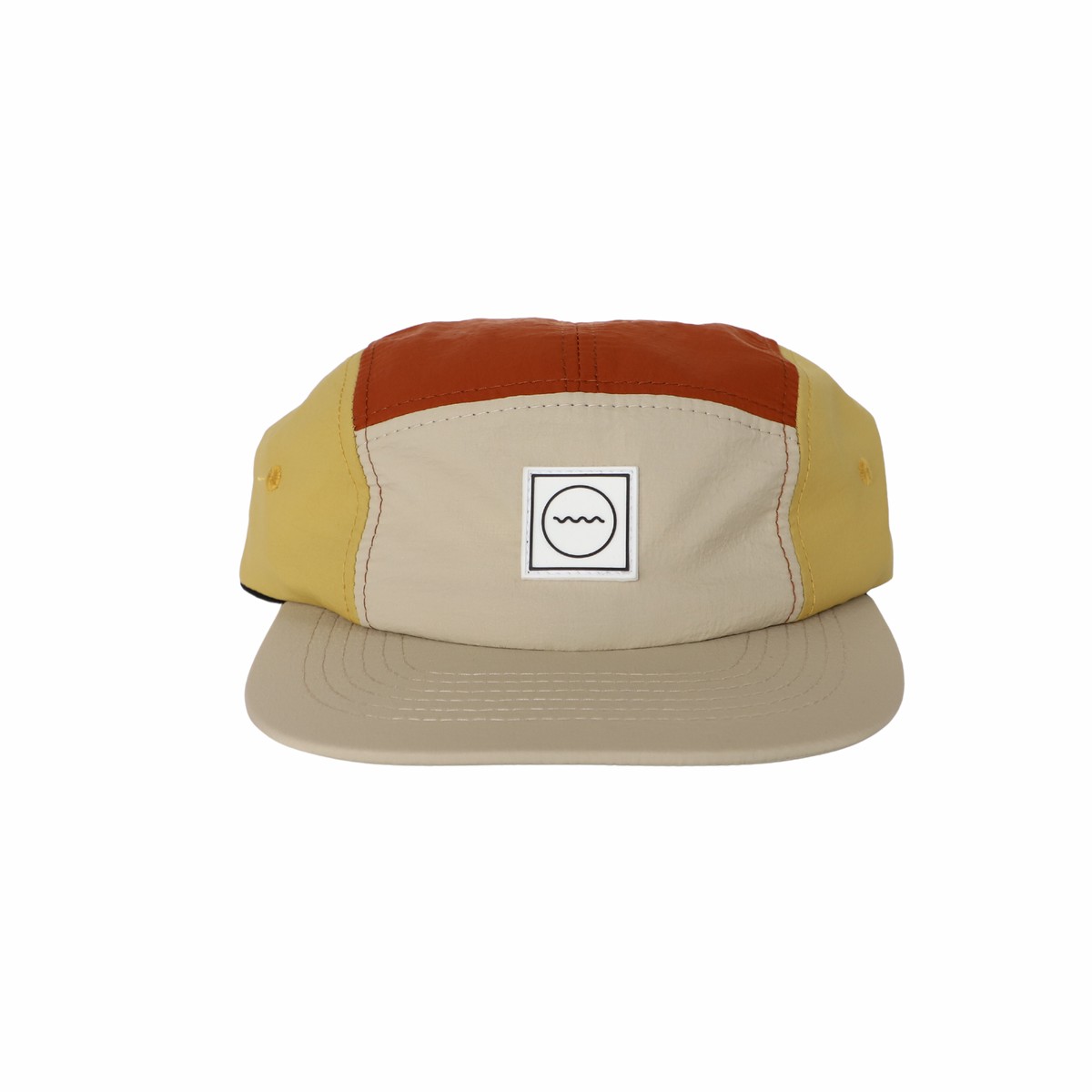 Nylon Color Block Five-Panel Hat in Sunrise
