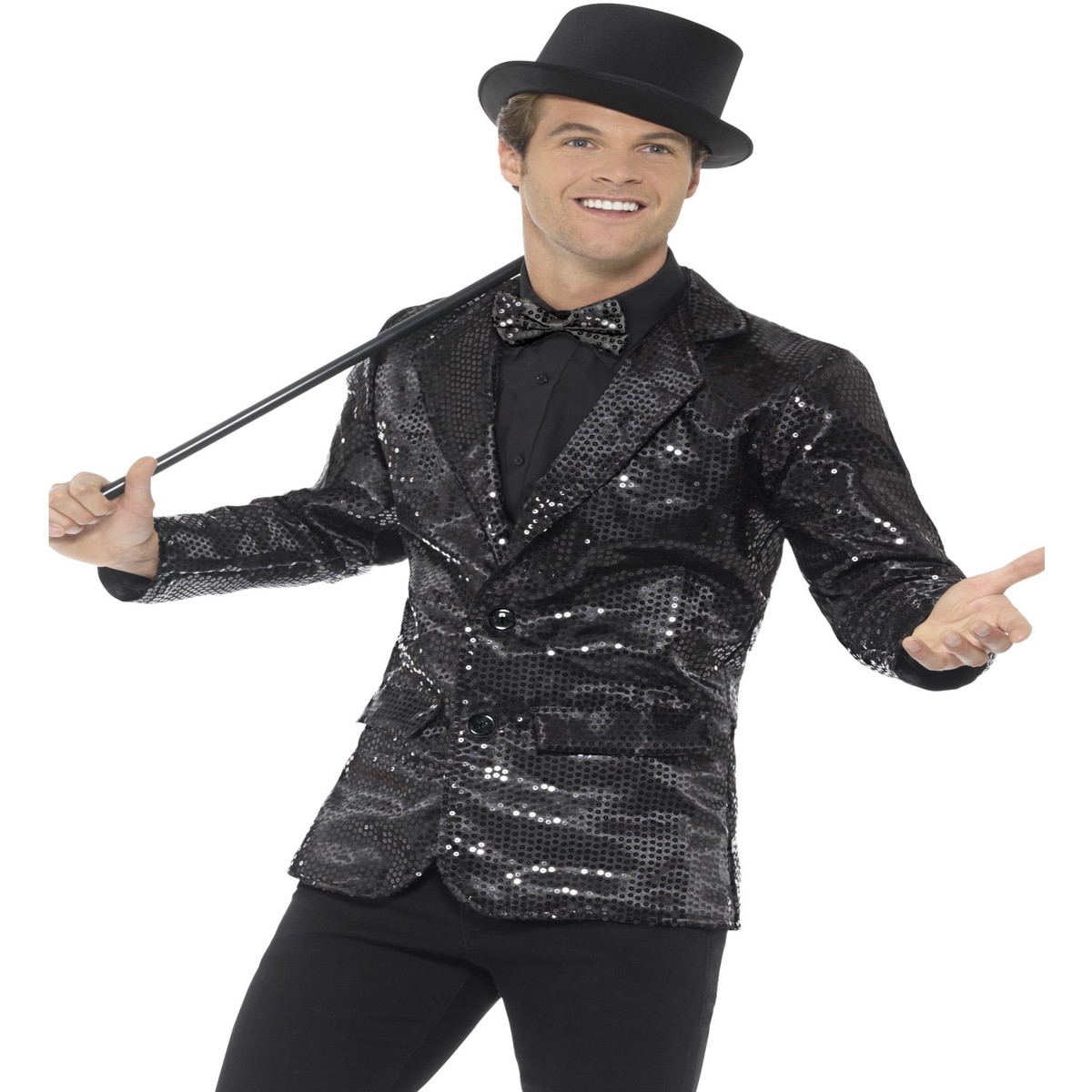 Sequin Jacket Mens Black