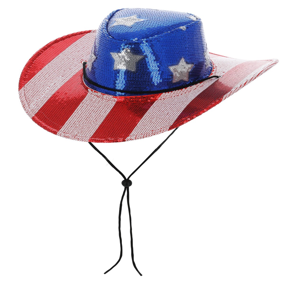 Sequin Stars Stripes American Cowboy Hat