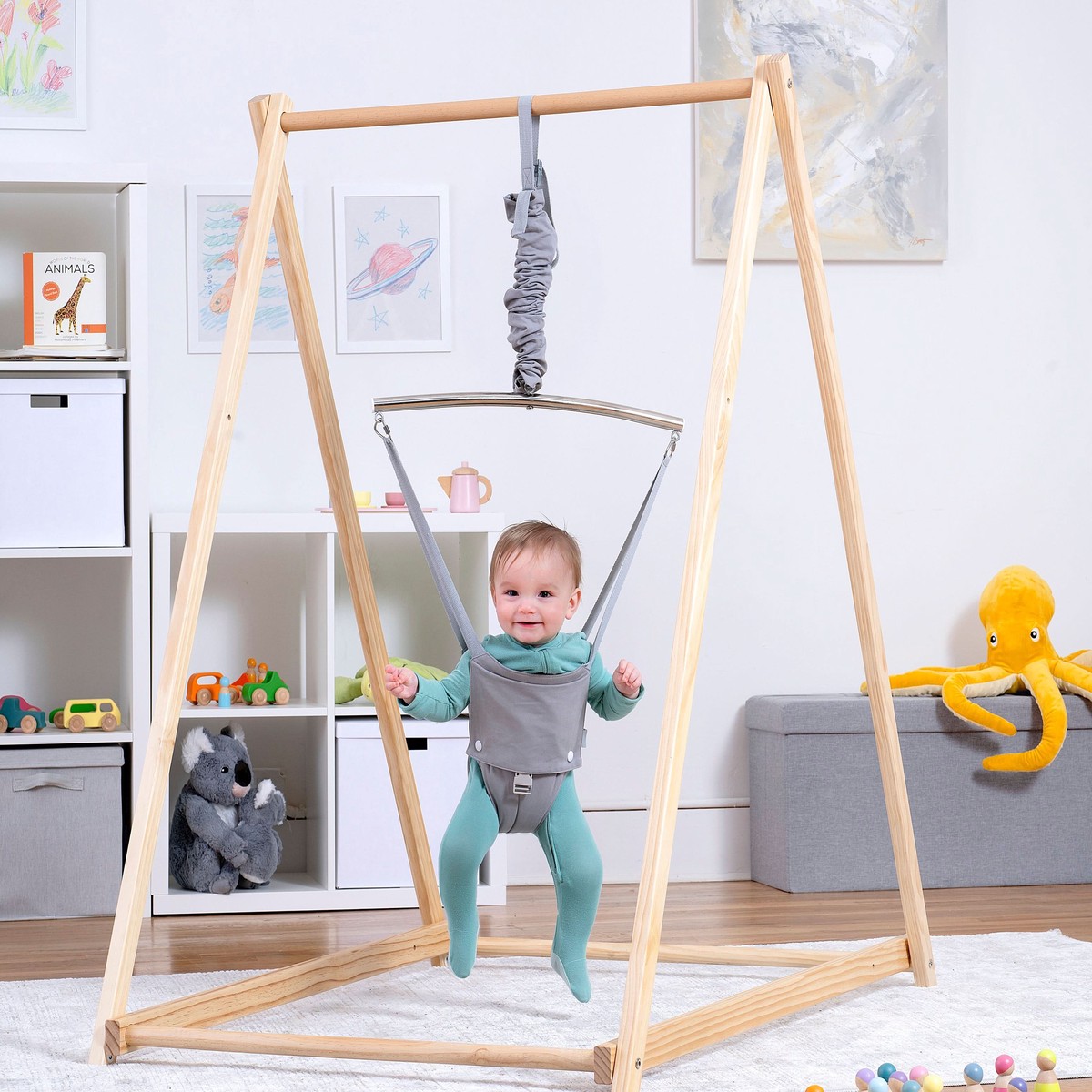 Tulip Foldable Baby Bouncer - Gray