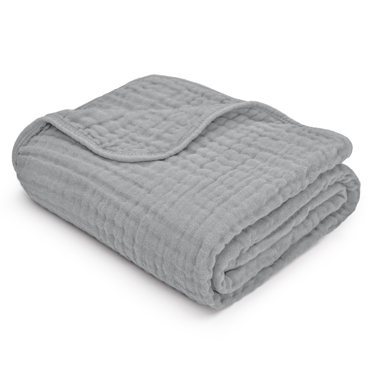 Baby Muslin Blanket in Heather Blue